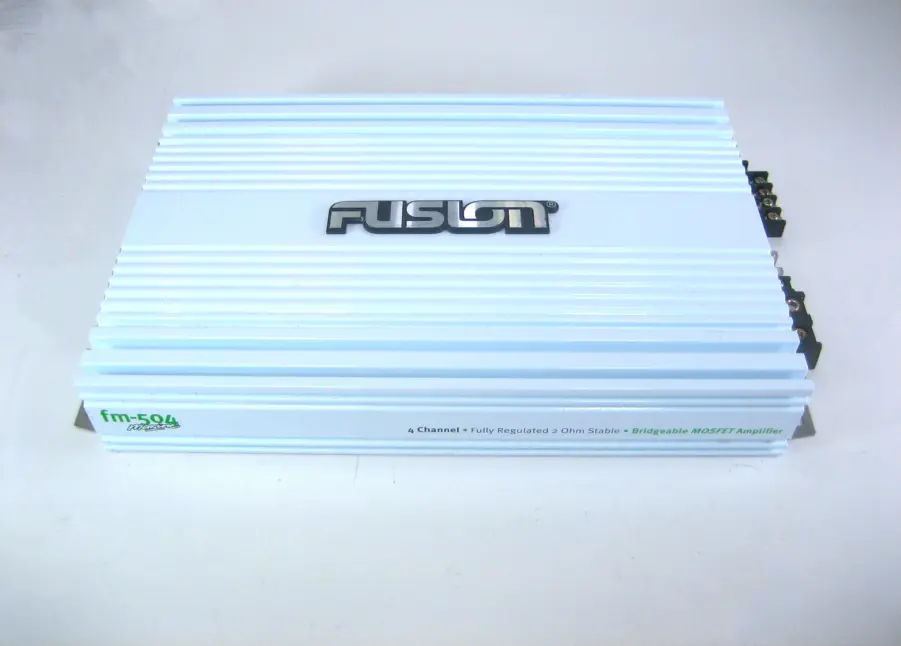 Fusion FM-504 4-Channel Marine Amplifier - 65watts RMS x 4 at 4ohms