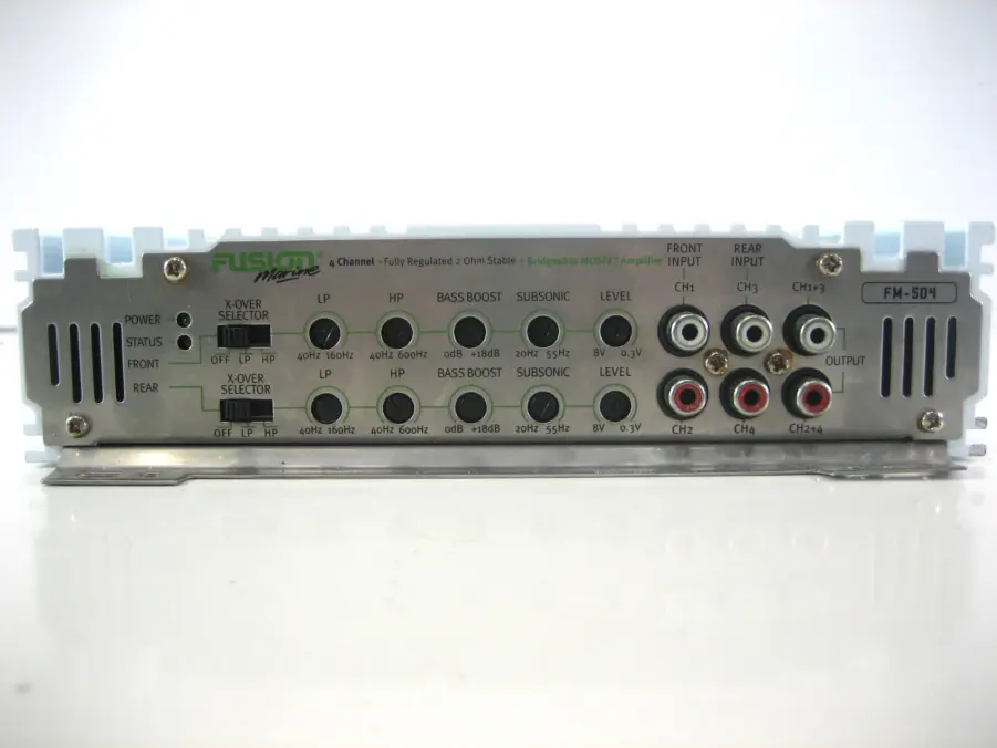Fusion FM-504 4-Channel Marine Amplifier - 65watts RMS x 4 at 4ohms - Image 5