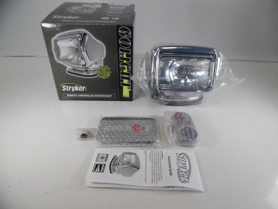 GoLight Stryker 30062 Chrome Halogen Spotlight w/ Wireless Hand-held Remote - REFURBISHED