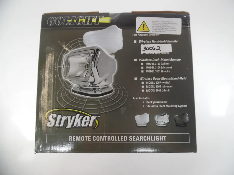 GoLight Stryker 30062 Chrome Halogen Spotlight w/ Wireless Hand-held Remote - REFURBISHED - Image 2