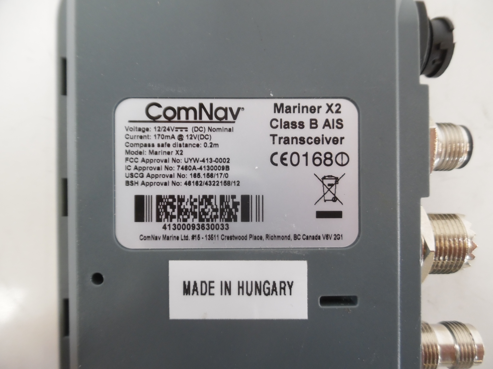 ComNav - Mariner X2 - Class B AIS Transceiver - Tested Good - CLEAN ...