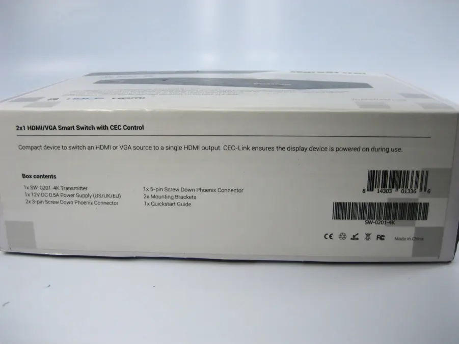 Wyrestorm SW-0201-4K 2x1 HDMI/VGA Smart Switch New Open Box - Image 3