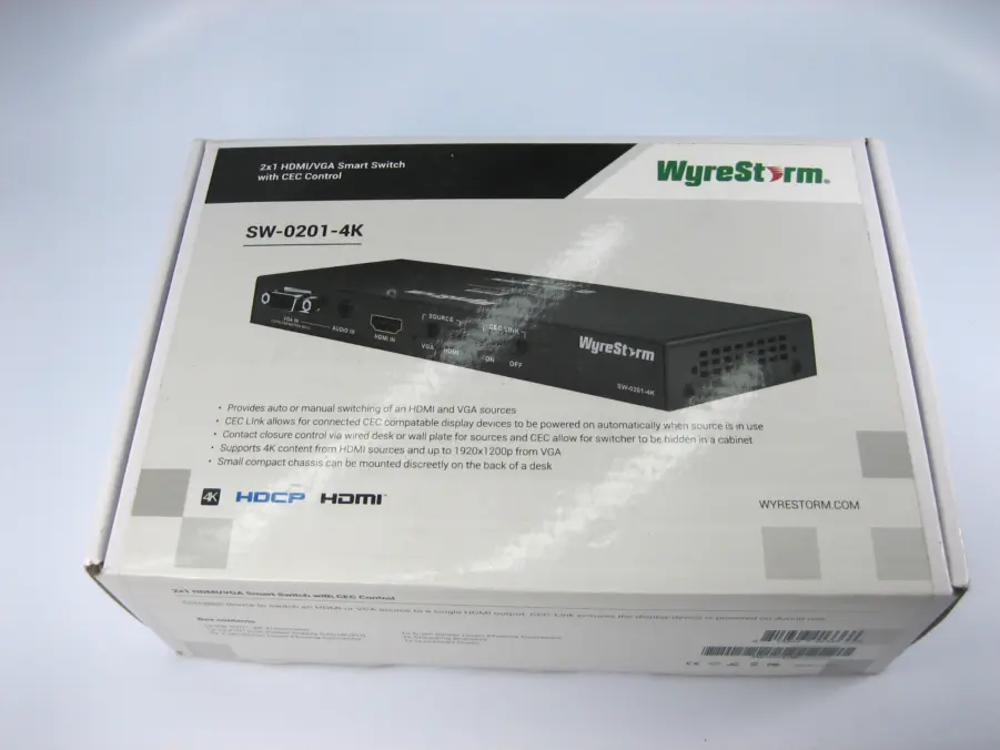 Wyrestorm SW-0201-4K 2x1 HDMI/VGA Smart Switch New Open Box