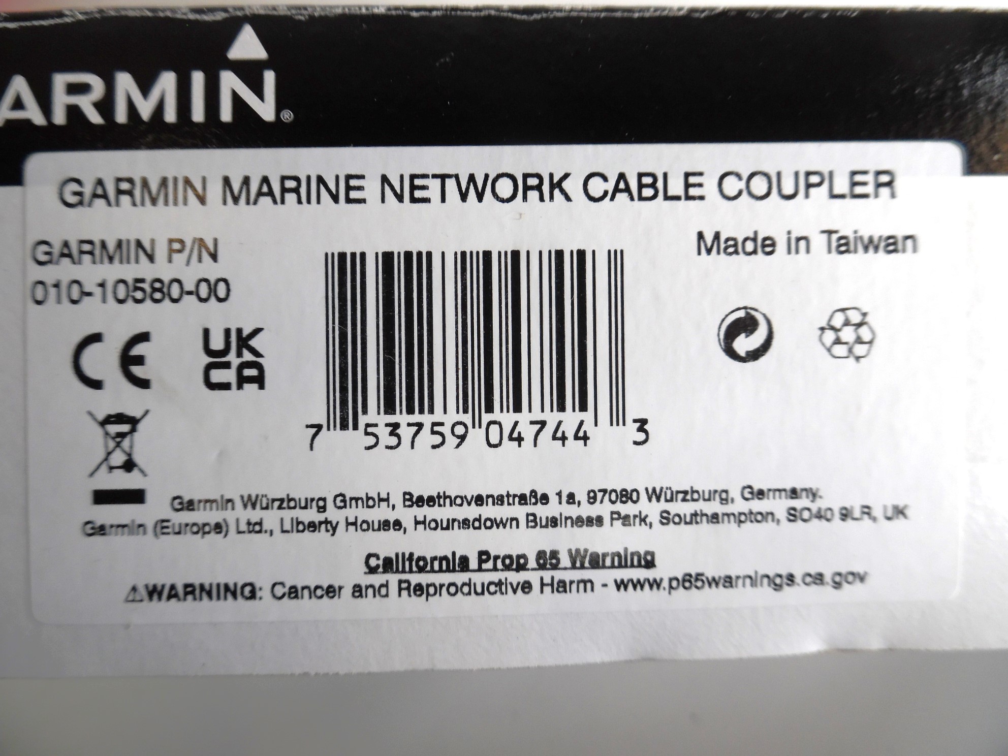 Garmin 0101058000 Marine Network Cable Coupler (New Old Stock) Max