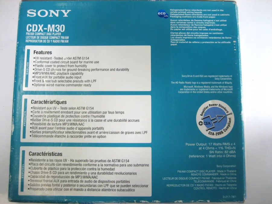 Sony CDX-M30 Marine Drive-S Detachable Face Audio System - Image 10