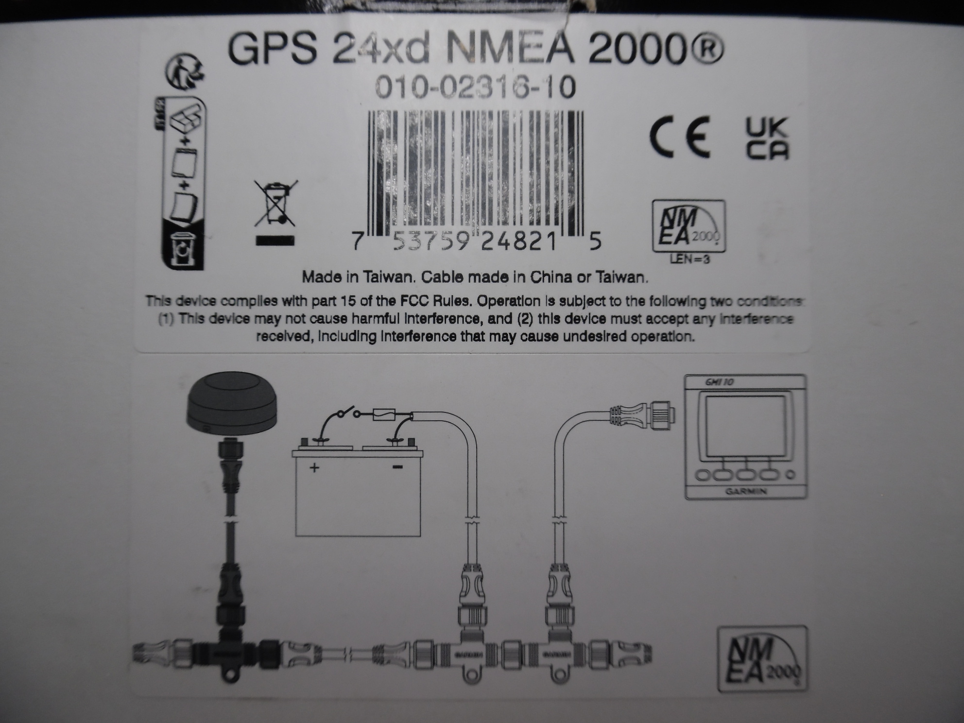 Quescan USB GPS GNSS Receiver For Garmin Marine – GPS GLONASS Galileo Beidou – NMEA0183 IP67