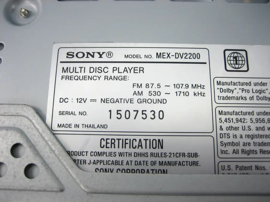 MEX-DV2200 Sony In-Dash DVD/CD/MP3/WMA Receiver - Image 6