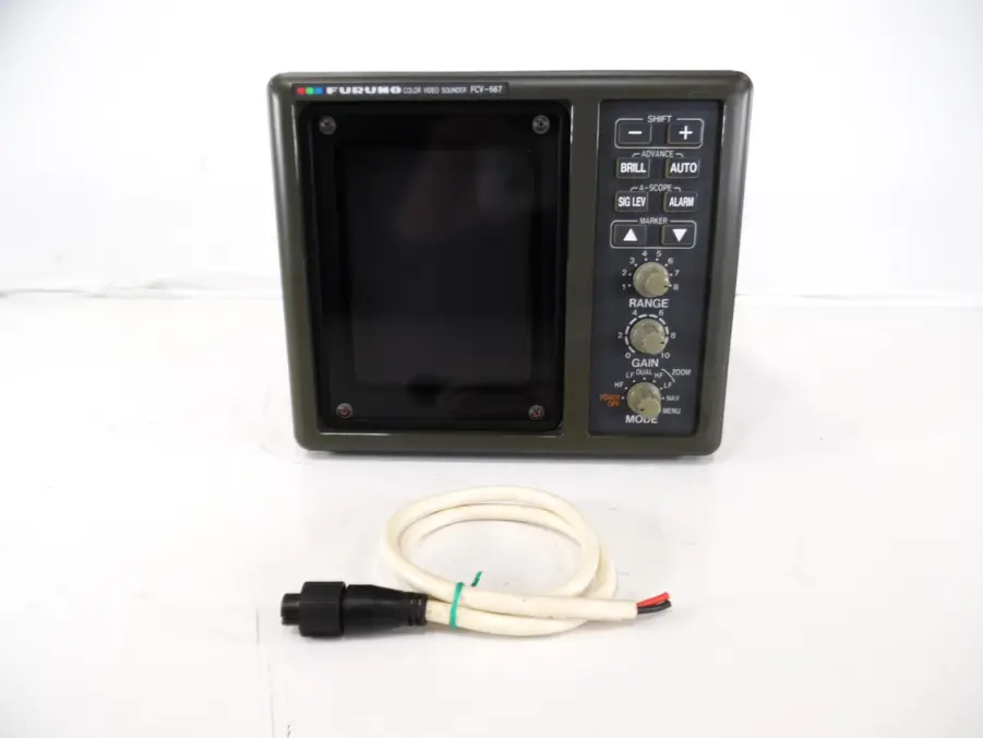 Furuno FCV-667 Color Video Sounder 50/200kHz w/Power Cable, Knobs~Tested!!