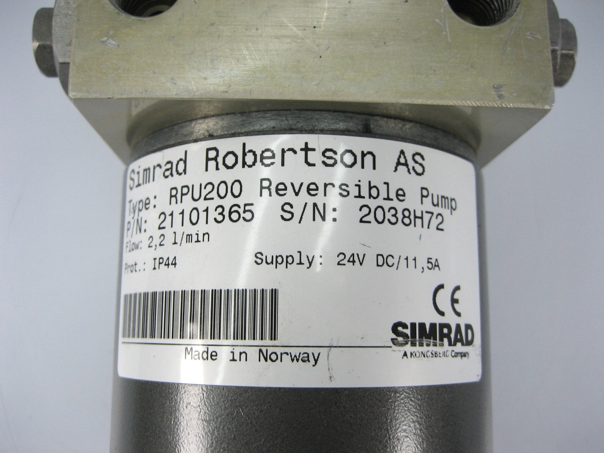 Motor Rpu Simrad RPU200 24V ONLY Boat Hydraulic Reversible Autopilot Motor/Pump ...
