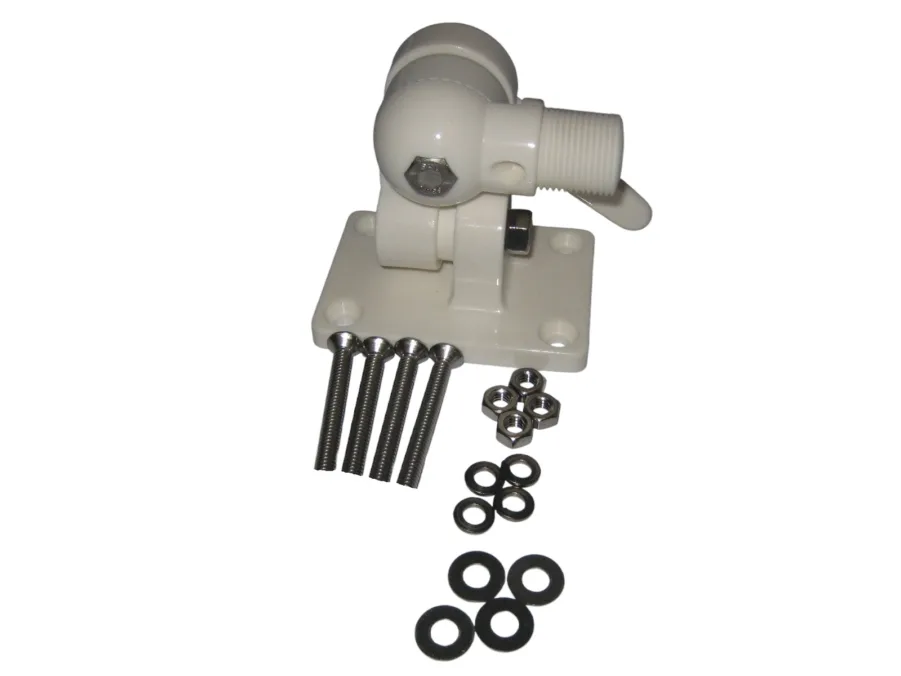 D Lilly 206B Nylon White 4 Way Ratchet Mount for VHF Antenna *NEW* W/HARDWARE