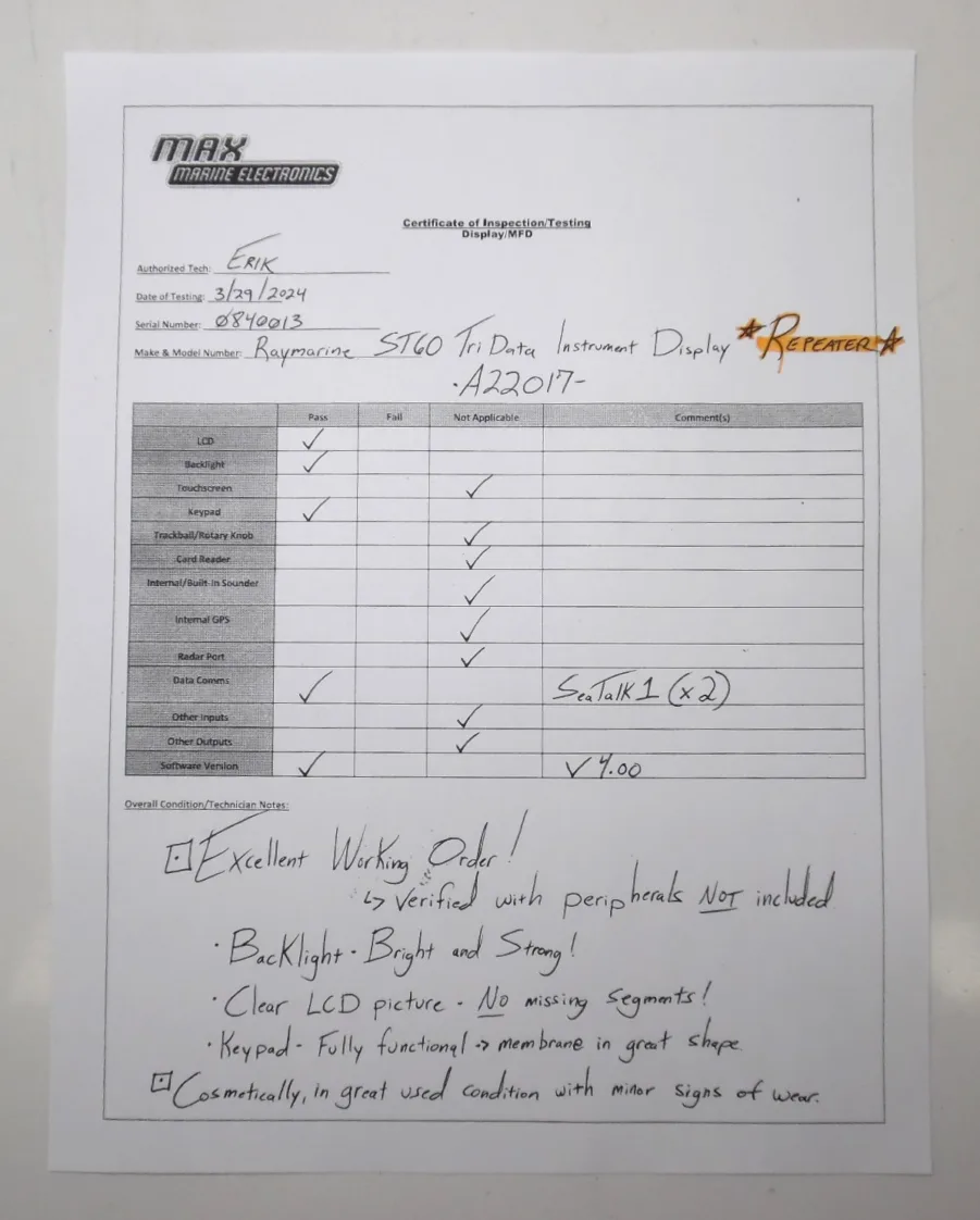 Raymarine ST60 TriData *REPEATER* Display with Hardware - A22017 - Tested! / Great Condition!! - Image 10