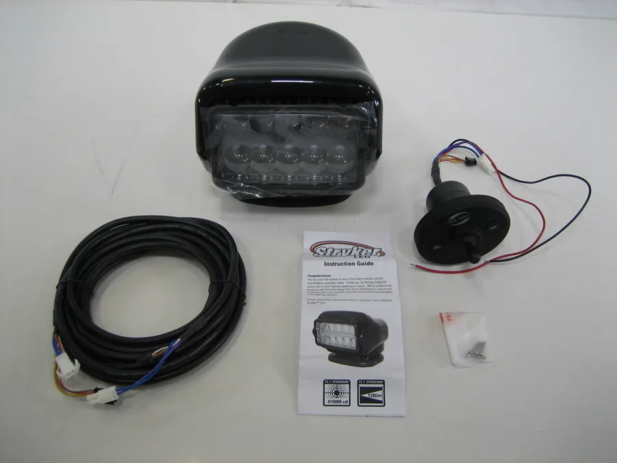 GoLight 30214 Stryker LED Permanent Mount Hard Wired Dash Remote Spotlight Black