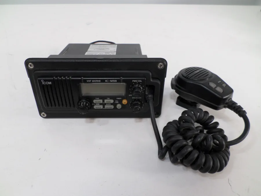 ICM59 Marine VHF Radio with Mic and Mounting Plate Fully Tested Max Marine Electronics