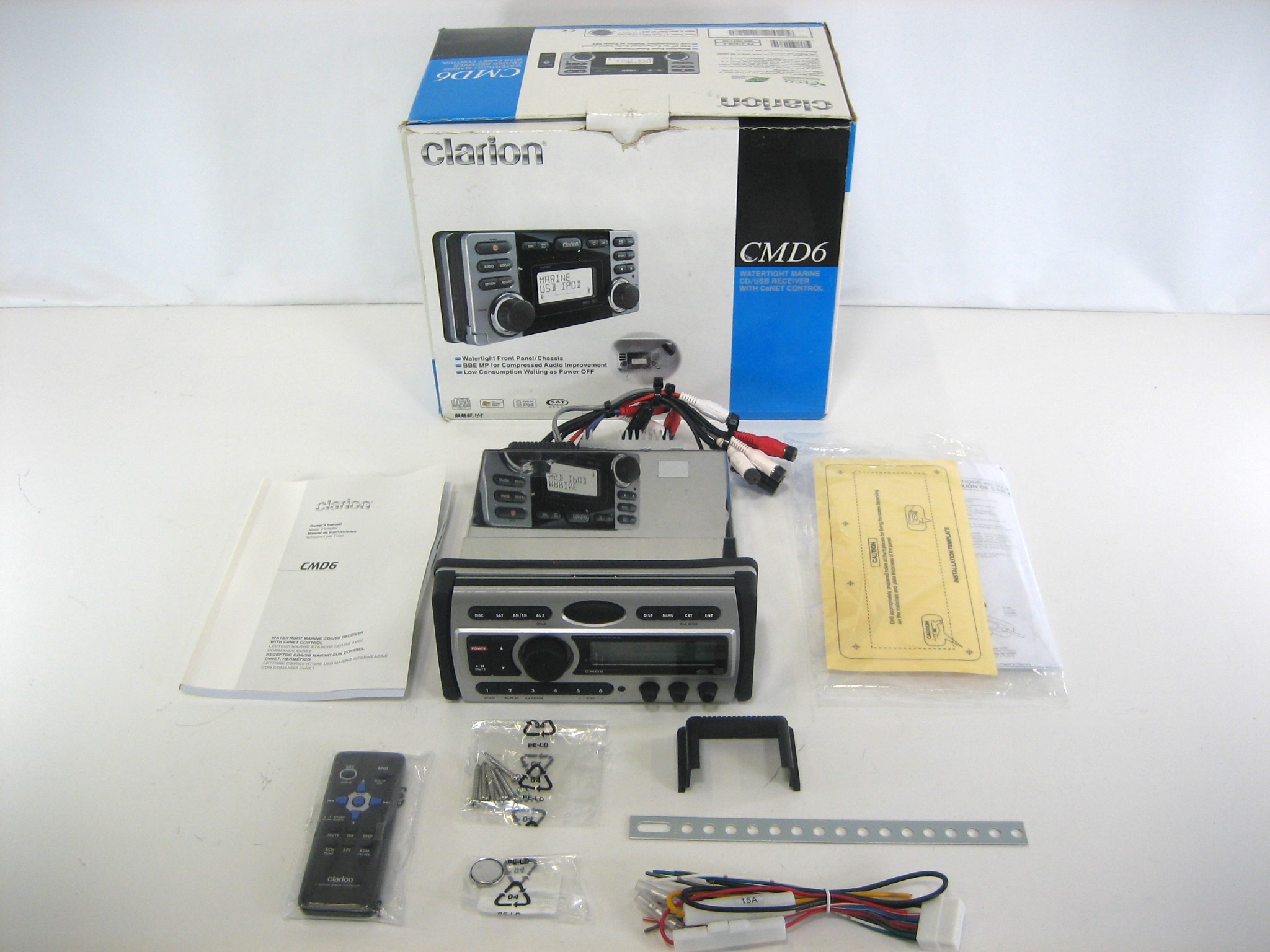 Clarion CMD5 Marine AM FM CD MP3 Entertainment Stereo Receiver - Max ...