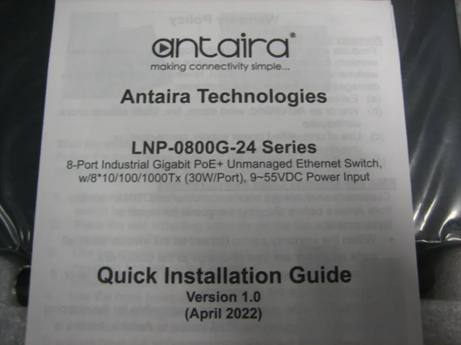 Antaira LNP-0800G-24-T *NEW* 8 Port PoE+ Unmanaged Gigabit Ethernet Switch - Image 5