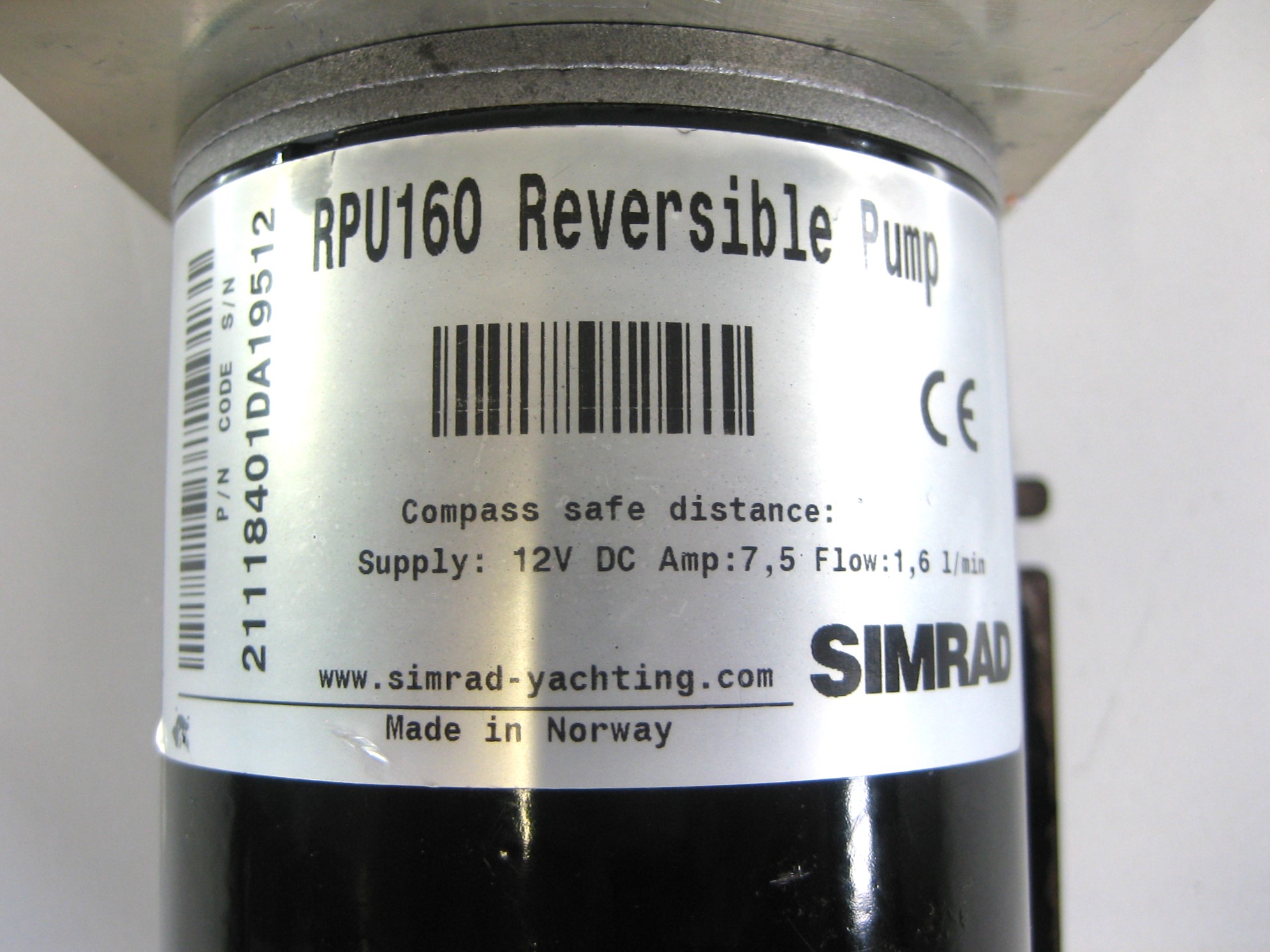 Simrad RPU160 12V Hydraulic Reversible Autopilot Boat Pump Fully Tested ...