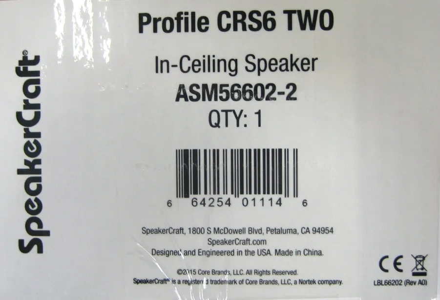 SpeakerCraft ASM56602 - Profile CRS6 Two, 6.5" In Ceiling Speaker White 120W NEW 90 Day Warranty - Image 5