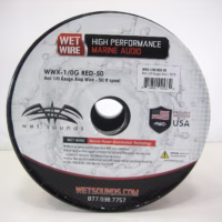 Wet Sounds Red Frosted Wet Wire Series 1/0G AMP Wire 50 Ft Spool NEW 90 Day Warranty