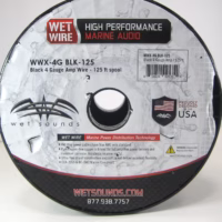 Wet Sounds Black Frosted Wet Wire Series 4 Gauge Amp Wire - 125 Ft Spool NEW 90 Day Warranty