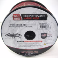 Wet Sounds Red Frosted Wet Wire Series 4 Gauge Amp Wire - 125 Ft Spool NEW 90 Day Warranty
