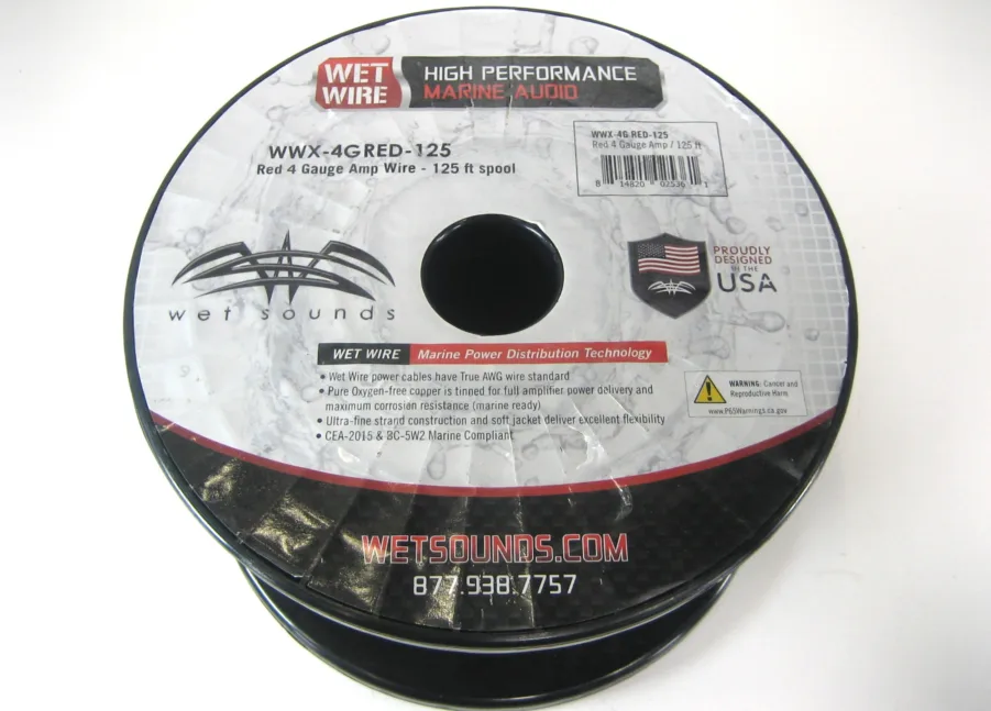 Wet Sounds Wet Wire Series Red Frost 4 Gauge Amp Wire - 33Ft Spool 90 Day Warranty - Image 2
