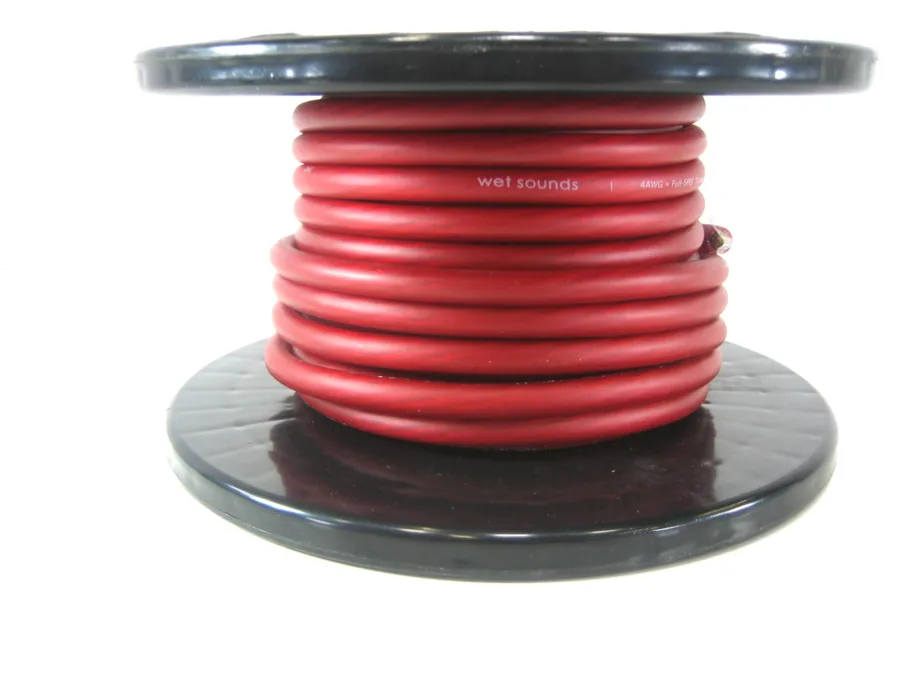 Wet Sounds Wet Wire Series Red Frost 4 Gauge Amp Wire - 33Ft Spool 90 Day Warranty - Image 3