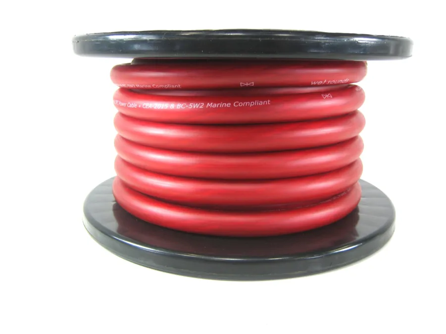 Wet Sounds Wet Wire Series Red Frost 1/0 Gauge Amp Wire - 27Ft Spool 90 Day Warranty - Image 3