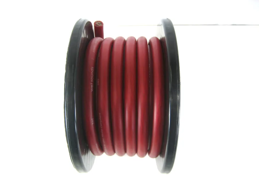 Wet Sounds Wet Wire Series Red Frost 1/0 Gauge Amp Wire - 27Ft Spool 90 Day Warranty - Image 4