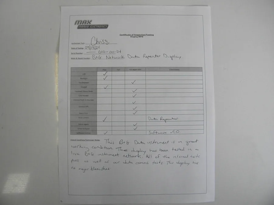 B&G Network Data Instrument Display - 610-00-024 - Fully Tested - 90 Day Warranty! - Image 13