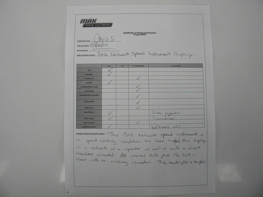 B&G Network Speed Instrument Display - 610-00-020 - Fully Tested - 90 Day Warranty! - Image 13
