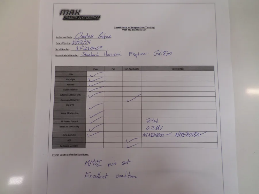 Standard Horizon Explorer GX1850 Marine VHF Radio - Tested - Image 8