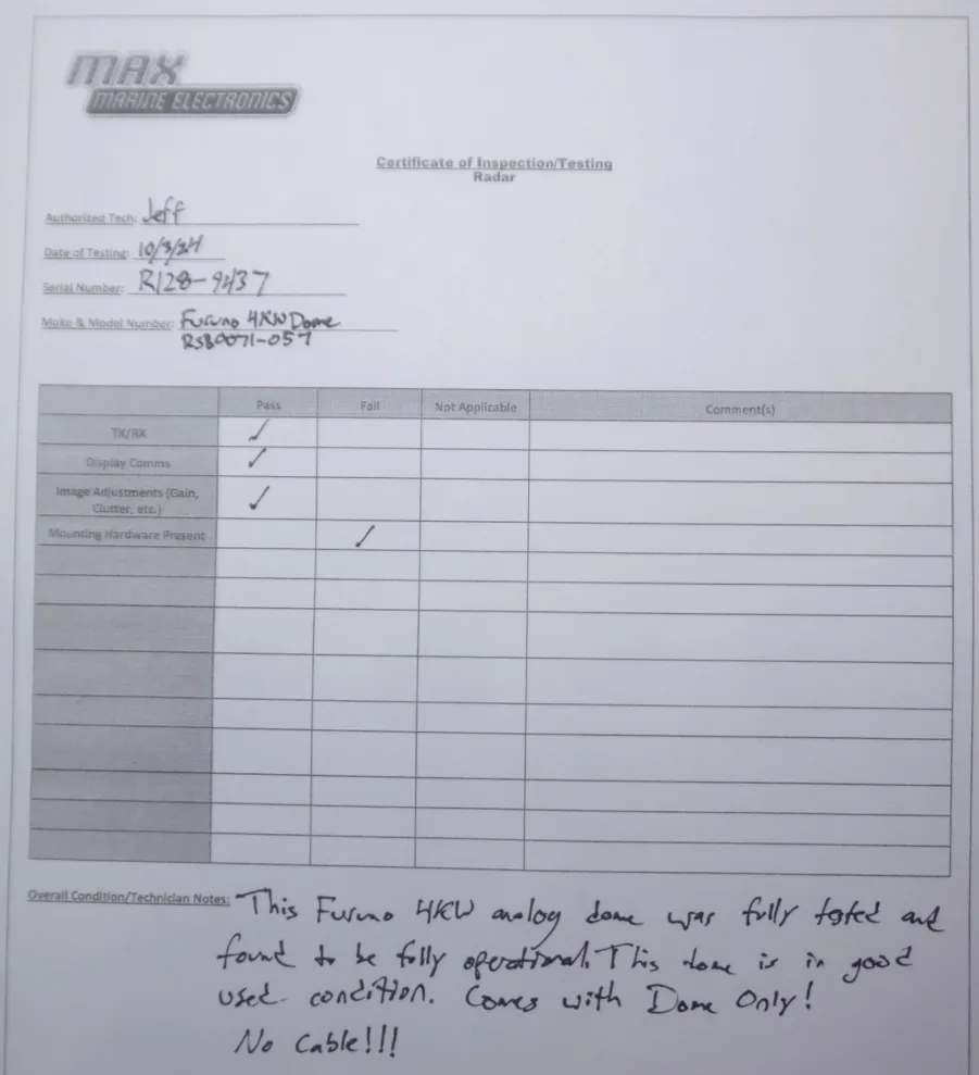 Furuno - RSB0071-057 - 4KW Dome Replacement - F/ Navnet 10.4" VX1, VX2 *Tested* - Image 10
