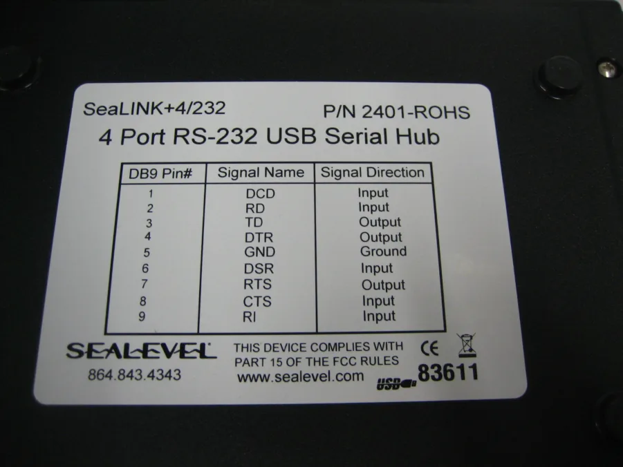 Sealevel SeaLINK+ 4/232 4 Port RS-232 USB Serial Hub 2401-ROHS – *NEW IN BOX* - Image 3