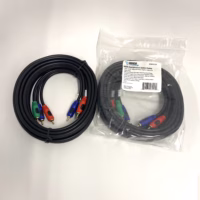Vanco *LOT OF 2* RGB Triple Component RCA Video Cables 12 ft - 24k Gold O2 Free
