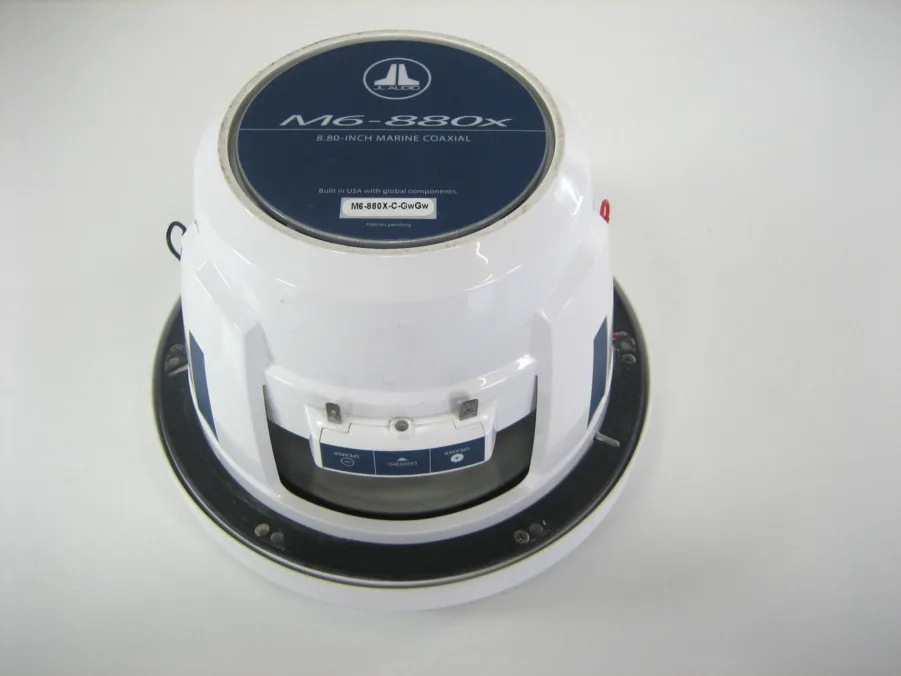 JL Audio M6-880X-C-GwGw 8.8'' Single Marine Coaxial Speaker White Trim Ring White Grille Tested - Image 8