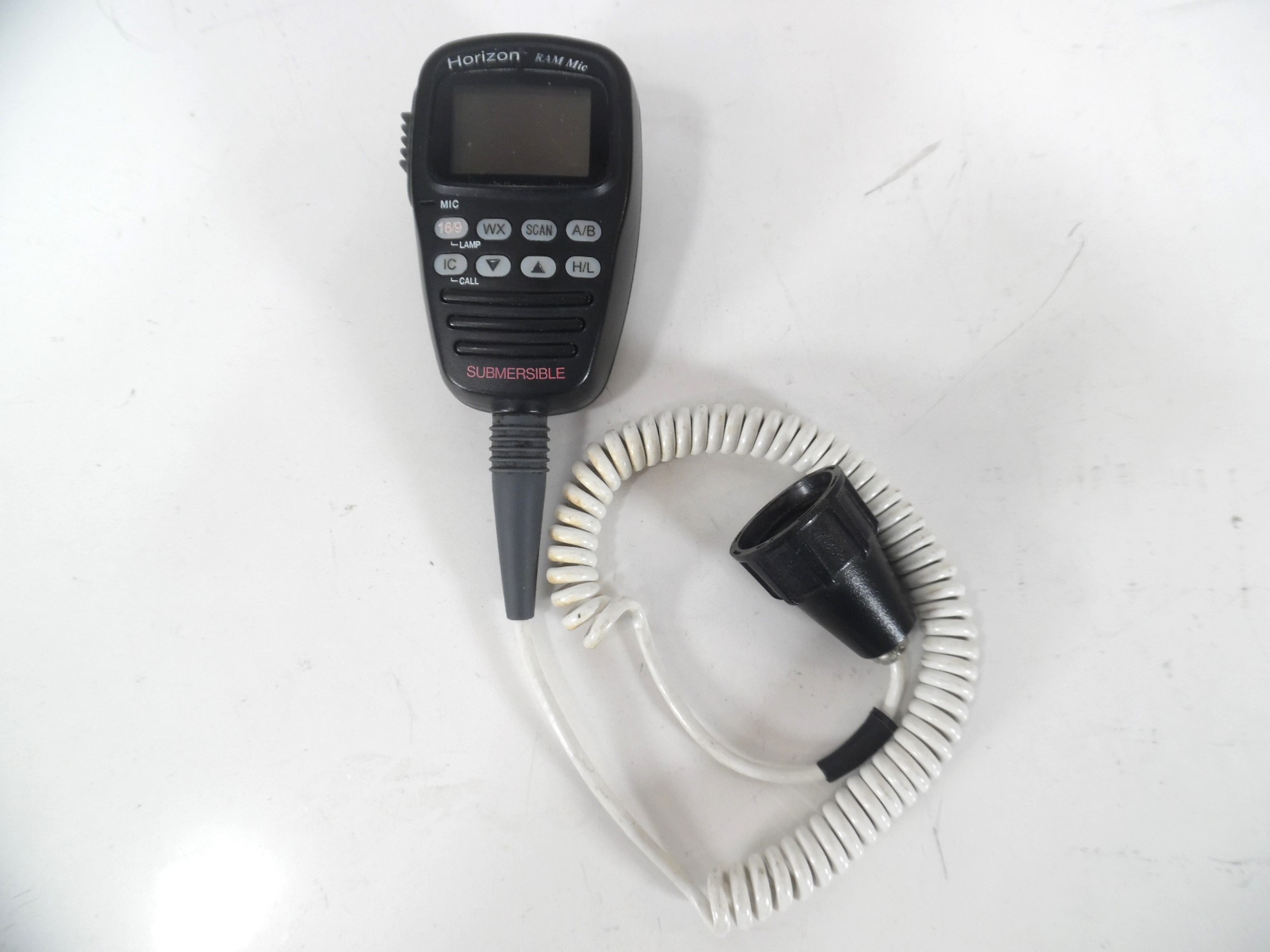 Standard Horizon CMP23W RAM Mic Handset Black/White Cord Tested