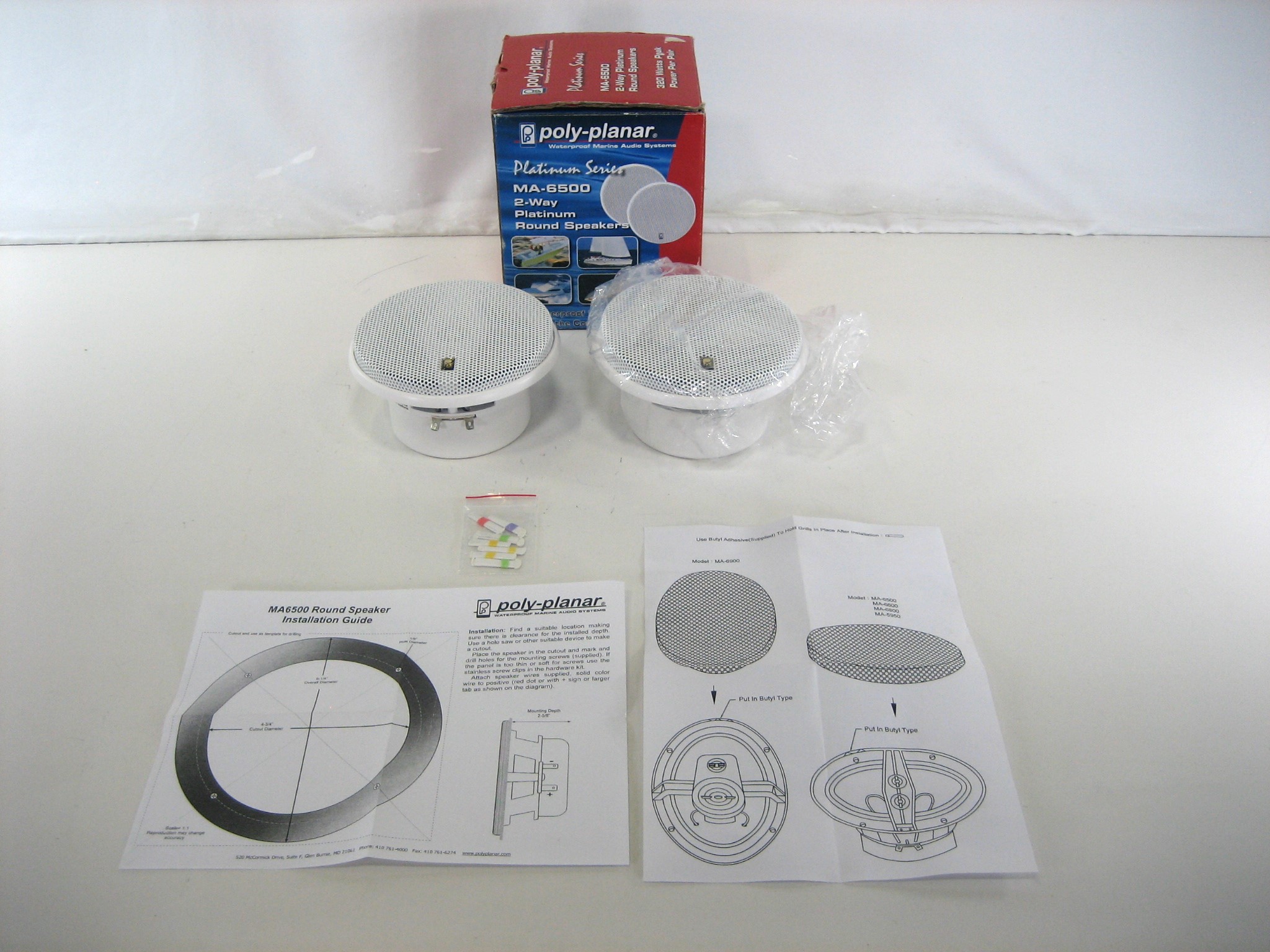 PolyPlanar Platinum Series MA6500 5 1/4″ Platinum Round Speaker New