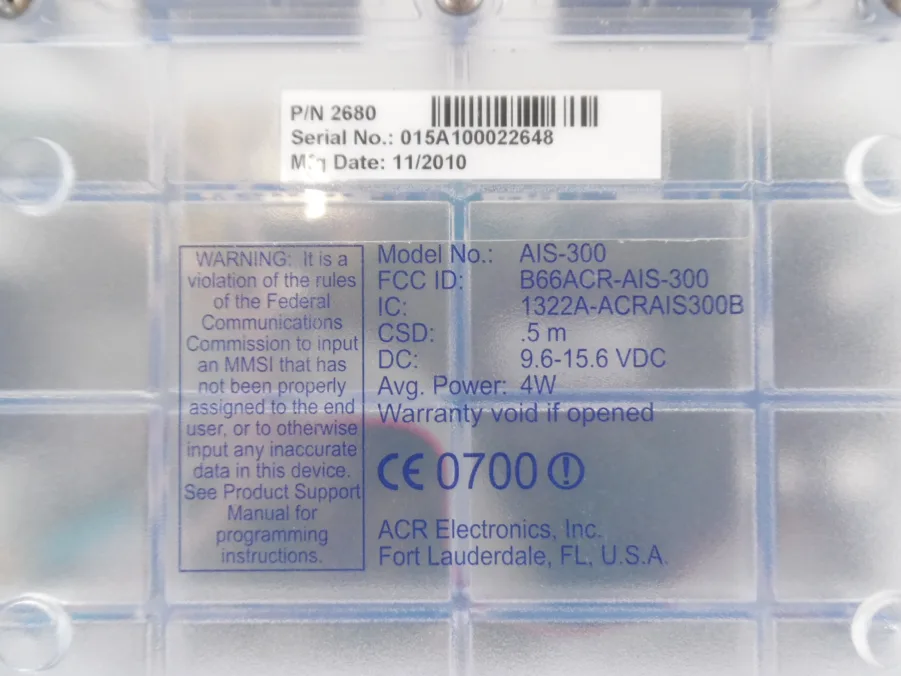 ACR Nauticast-B Class B AIS Transponder AIS-300 Tested/Good Cond - MODULE ONLY! - Image 10