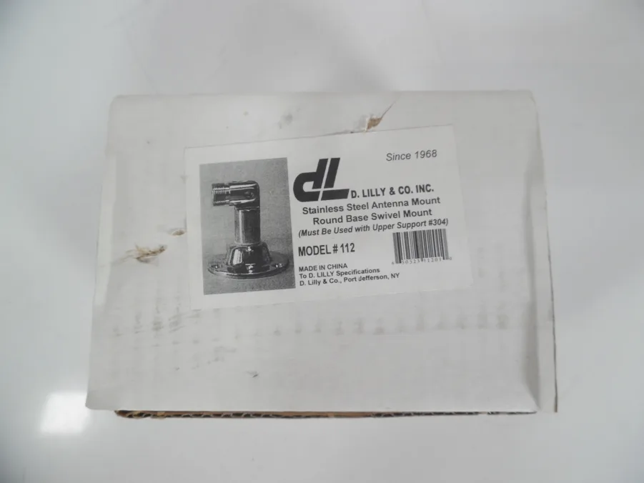 D. Lilly 112 Stainless Steel Round Base Swivel Antenna Mount (1"-14 Thread) **New**