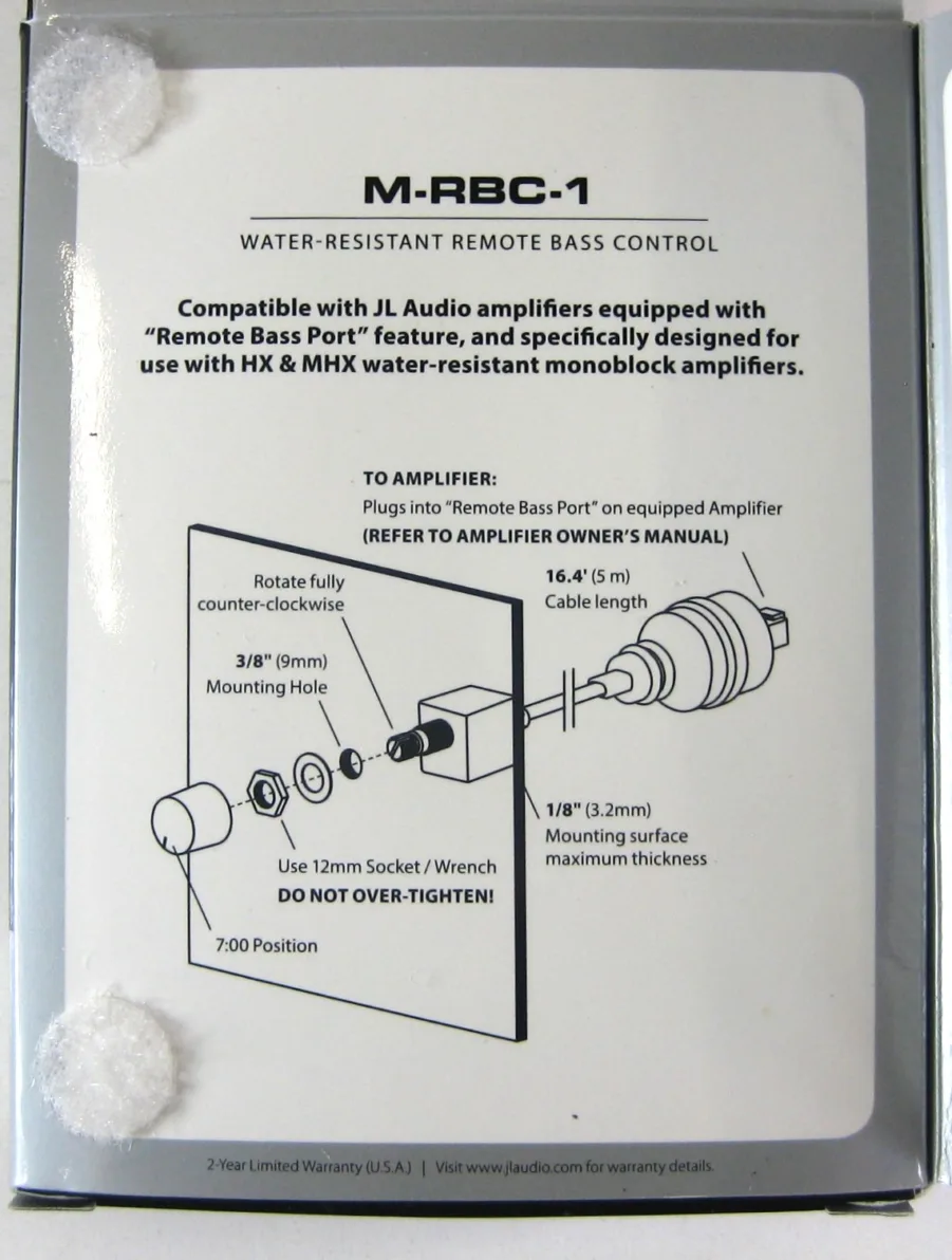 JL Audio RBC-1 98404 Water-Resistant Remote Bass Control For JL Audio Amps New Old Stock - Image 4