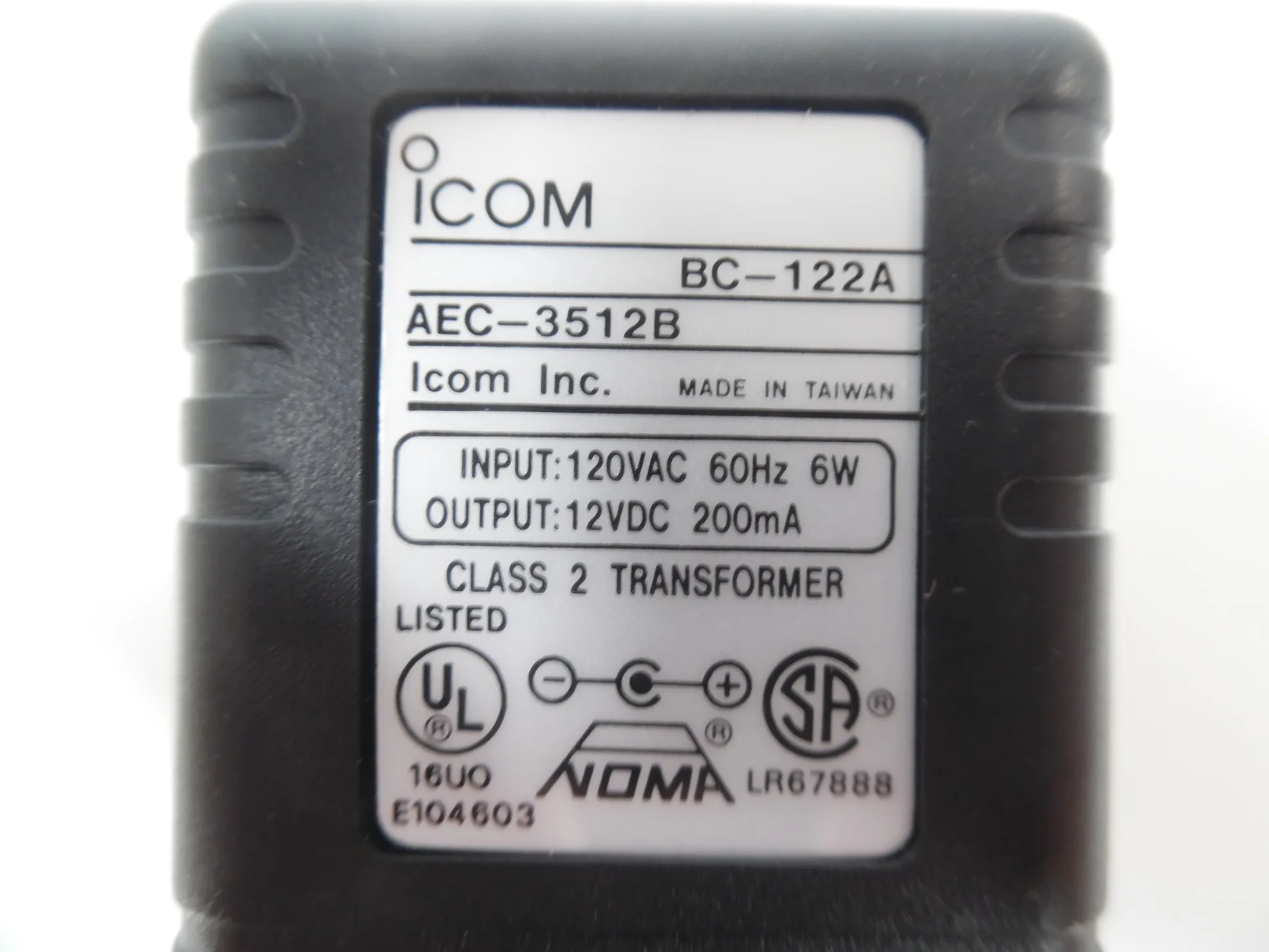 Icom BC-122A AC Adapter for BC133 Trickle Charger **New** - Max Marine ...