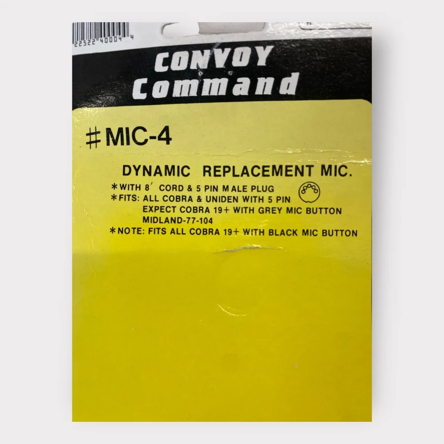 Convoy Command MIC-4 5-Pin Dynamic Replacement Microphone *New-Out of Box* - Image 6