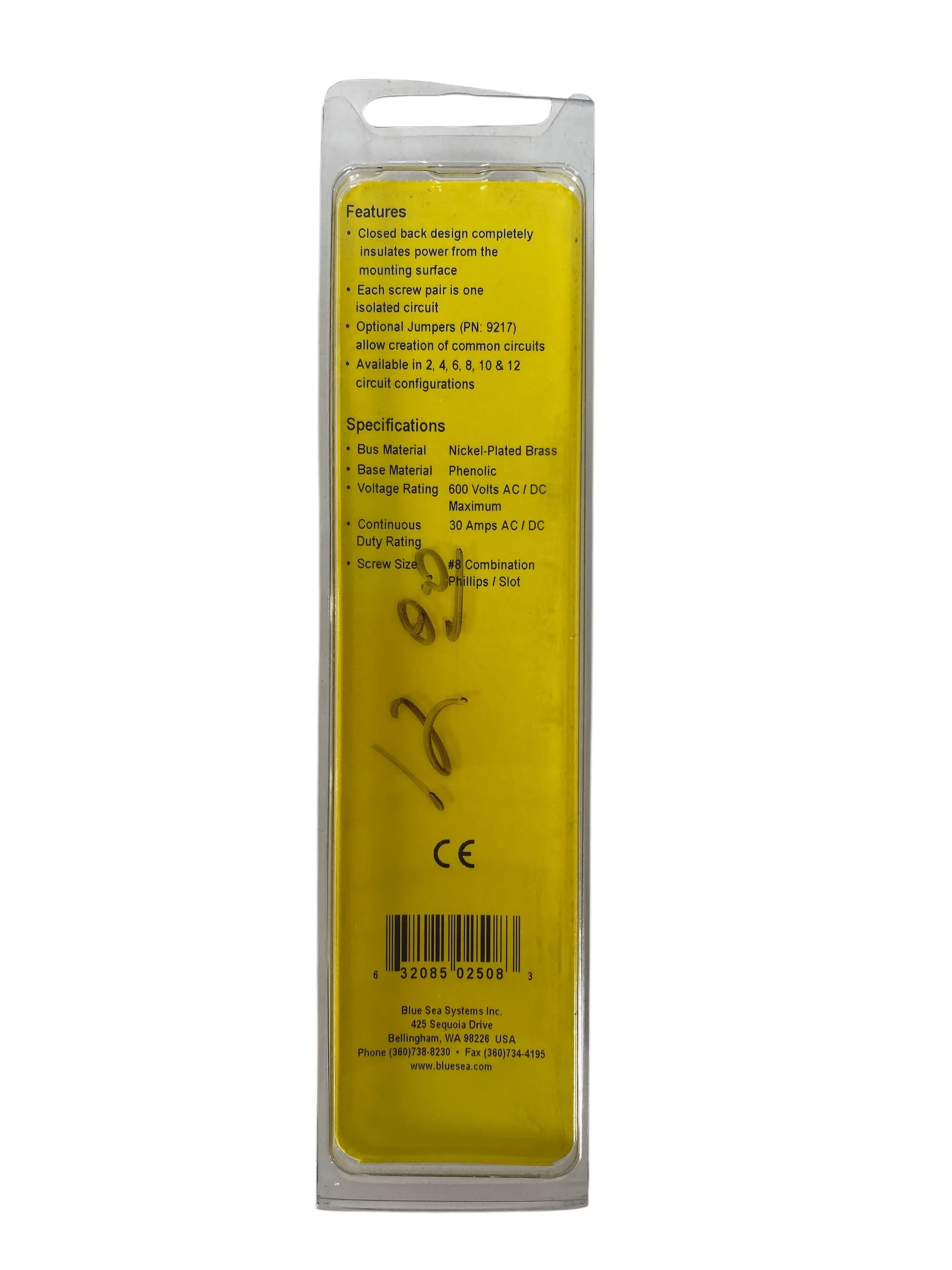 Morsettiera Blue Sea 30A 8 Circuiti #2508 - Nuova, Made In USA