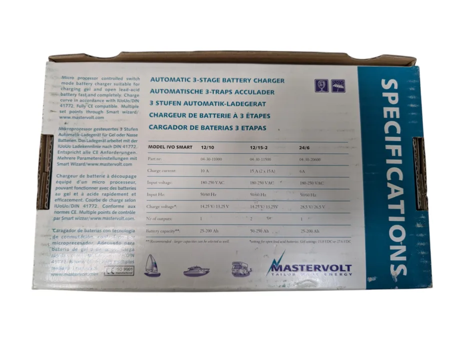 Mastervolt IVO 12/15-2 43011500 Battery Charger For 12V Systems - 220VAC Input -NEW Open Box - Image 4