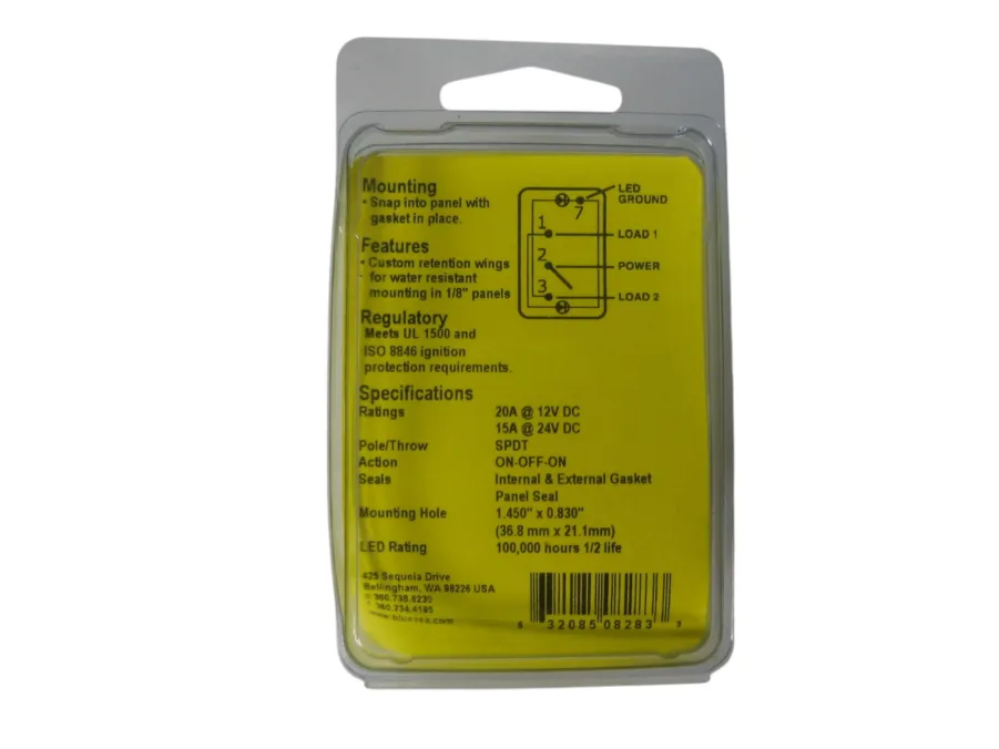 Blue Sea Systems 8284 Contura III Switch (ON)-OFF-ON Single Pole Double Throw NEW - Image 3
