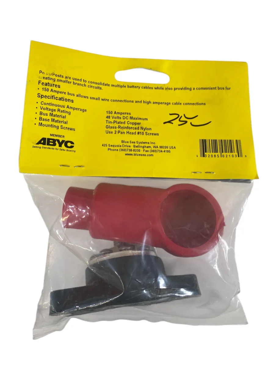 Blue Sea Systems 2103 PowerPost+ 3/8" Battery Terminal W/ 8-Screw Distribution Bus **New** - Image 2