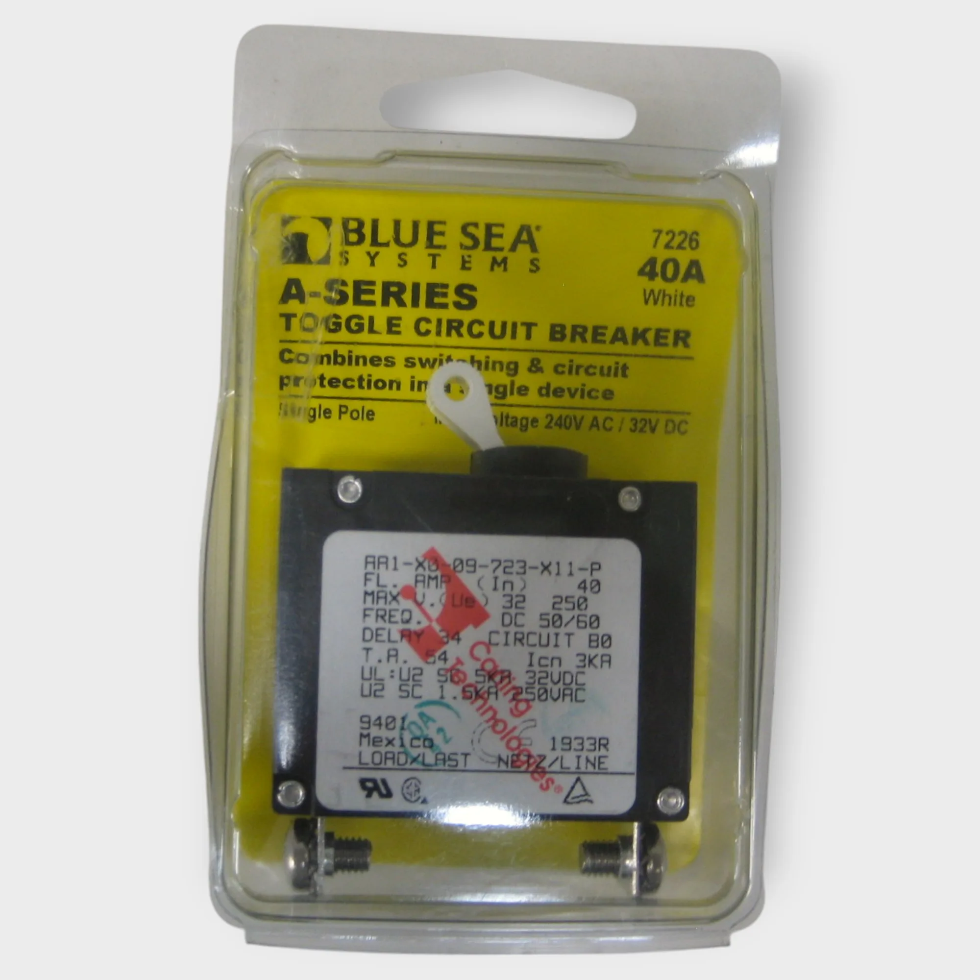 Blue Sea Systems 7226 A-Series White Toggle Circuit Breaker Single Pole ...