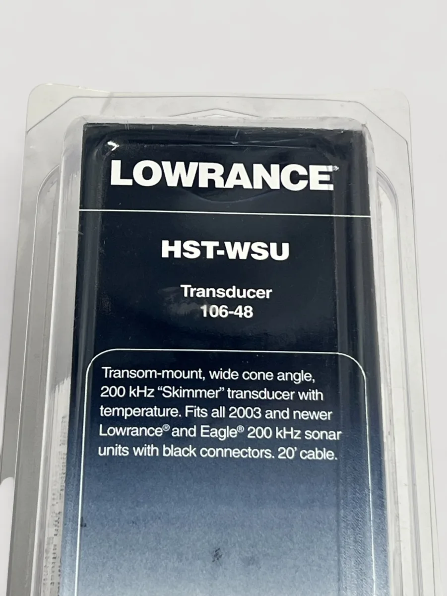 Lowrance Eagle HST-WSU 106-48 Transom Mount Transducer 200khz Skimmer for 2003+ - Image 3