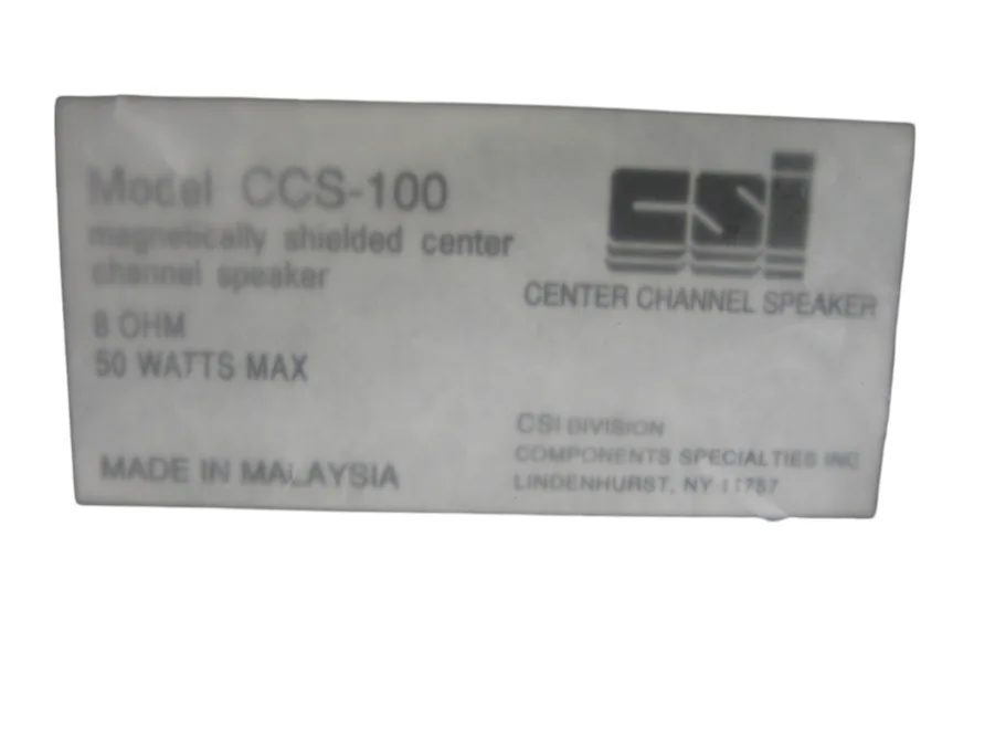 CSI CCS-100 Center Channel Speaker (Black) New Old Stock 90 Day Warranty - Image 6