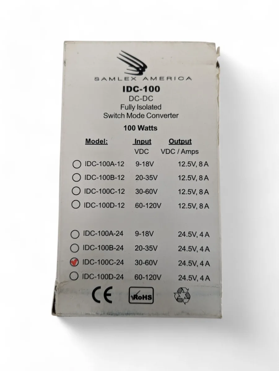 Samlex IDC-100C-24 100W DC-DC Converter 30-60V Input 24.5V Output NEW Open Box - Image 2